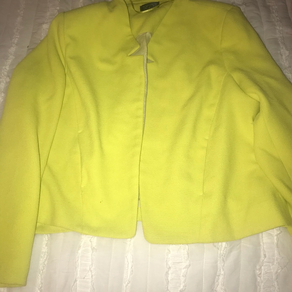 Topshop Chartreuse Blazer